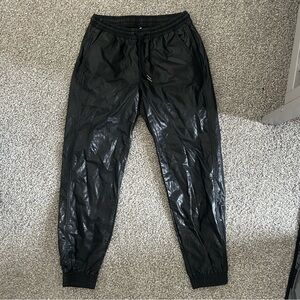 Zara Faux Leather Black Joggers